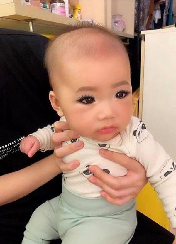 Nghi JustaTee trang điểm mắt cho con gái 5 tháng, dân mạng nói gay gắt - 1