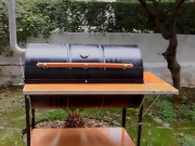 Độc đáo lò nướng BBQ làm từ thùng phuy 200 lít