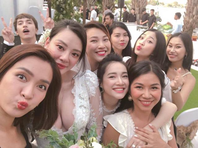 Nhã Phương đi đám cưới bạn thân, nhưng bị lu mờ bởi vòng một bốc lửa của cô dâu!