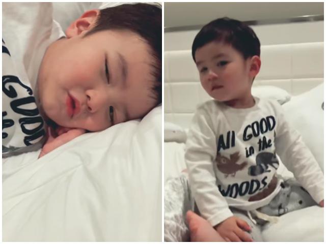 Rất ít gặp ba và đây là biểu cảm của con trai Đan Trường khi nghe mẹ nhắc đến ba