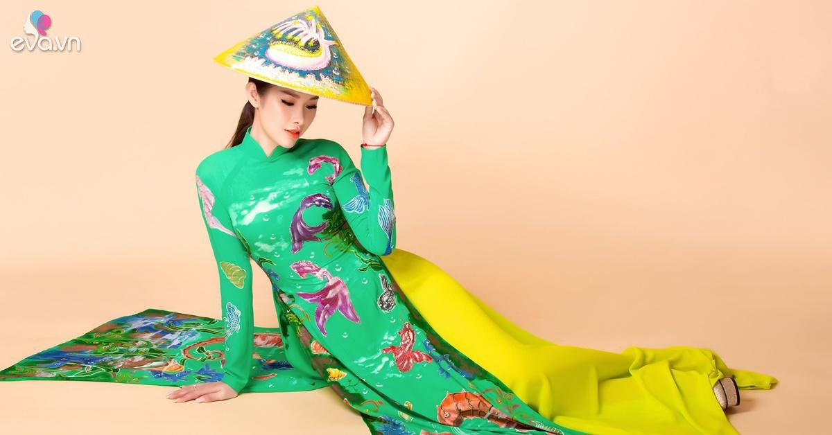 Á hậu Thanh Trang đẹp kiêu sa với áo dài kêu gọi bảo vệ môi trường biển