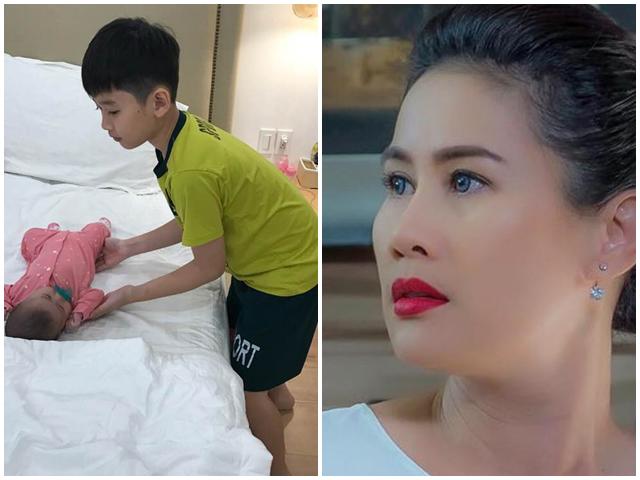 Đang bận nhưng nhìn thấy con trai làm điều này với con gái, Thân Thúy Hà vội giằng lấy