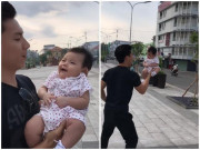 Làm mẹ - Quốc Nghiệp nâng bổng con gái 3 tháng lên không trung bằng 1 tay, dân mạng kêu gào "rụng tim"