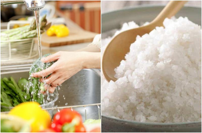 Muối được cho là có tác dụng khử trùng, nhưng phương pháp rửa rau trong nước muối nhẹ là không khoa học. Muối chỉ có công dụng chính là hòa tan protein chứ không thể loại bỏ được hoàn toàn thuốc trừ sâu trên rau củ.

