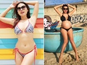 Bà bầu - Nữ MC tuyển chồng mang bầu chỉ tăng đúng ngực và bụng, ra đường "vẫn có các anh tán suốt"