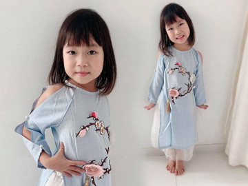 Tết chưa đến mà con gái Lý Hải Minh Hà đã diện áo dài thêu hoa rộn ràng sắc Xuân