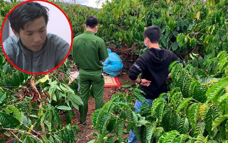 Nguyễn Quang Hùng (ảnh nhỏ) và hiện trường vụ án.