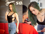 Tin tức - Cô nàng cắt tóc có vòng một "ngồn ngộn" gây chú ý, khách nam thi nhau xin địa chỉ