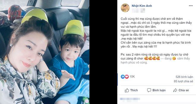 nhat kim anh dua con trai ve tham ngoai giua on ao kien cao gianh quyen nuoi con - 1
