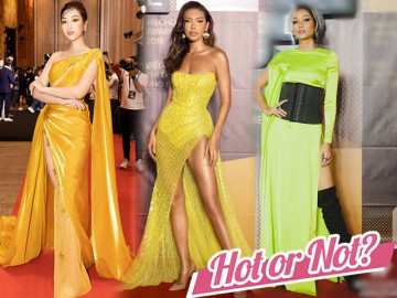 Đỗ Mỹ Linh-Minh Tú đại chiến váy áo tông vàng rực, H'Hen Niê mất điểm vì chiếc đầm xanh chuối