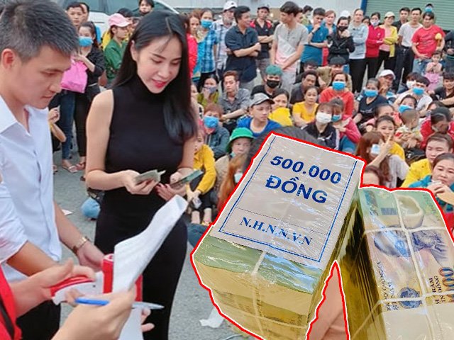 Thủy Tiên - Công Vinh tặng gần 1 tỷ đồng cho hơn 600 công nhân bị quỵt lương Tết