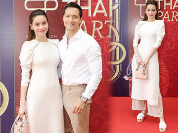 Mua cả loạt giày hiệu không xài, Hà Hồ chọn mang dép lê với áo dài đầy phá cách