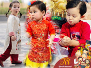 Làm mẹ - Nhóc tỳ nhà sao Việt xúng xính áo dài đón Tết, con Hà Anh biểu cảm "thần sầu"