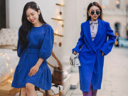 Thời trang - Nhàm chán với sắc đỏ ngày Tết, đừng ngại phá cách với trang phục tông xanh cổ điển hot trend