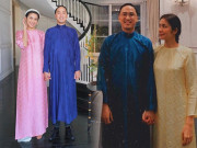 Thời trang - Tăng Thanh Hà toả sáng với áo dài hồng, cuối cùng cũng mua áo mới cho ông xã Louis Nguyễn