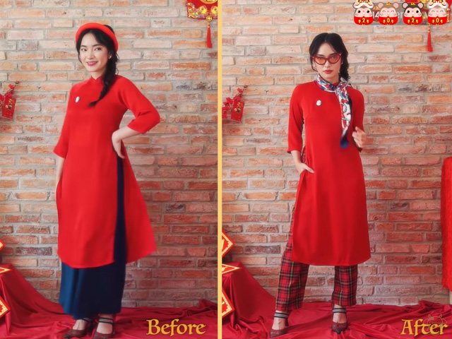 Còn mùng là còn Tết, Châu Bùi gợi ý 5 cách biến hóa áo dài cực xinh để du xuân