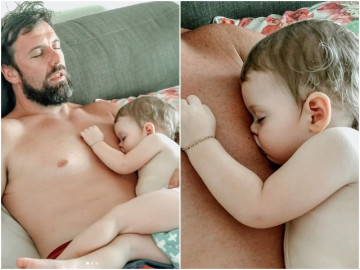 Mẹ khoe ảnh bố và con gái ngủ chung nhưng miệng cô bé mới gây chú ý