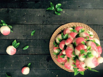 Rằm tháng Giêng này khỏi lo vì có bánh bao trái đào siêu đẹp, siêu hấp dẫn bày biện
