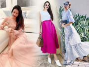Thời trang - Ai mẹ bỉm trông con xuề xòa, riêng Phạm Hương vẫn mặc váy xòe biến hình công chúa