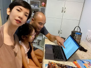Làm mẹ - Con gái nghỉ học để tránh dịch corona, siêu mẫu Xuân Lan khoe ảnh chồng mới dạy kèm bé