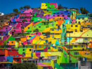 Xem ăn chơi - Bức tranh tường cầu vồng khổng lồ ở Mexico