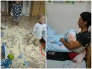 Làm mẹ - 3 anh em rắc sữa khắp nhà nhưng hành động của ông bố khiến mẹ giận "sôi máu" hơn