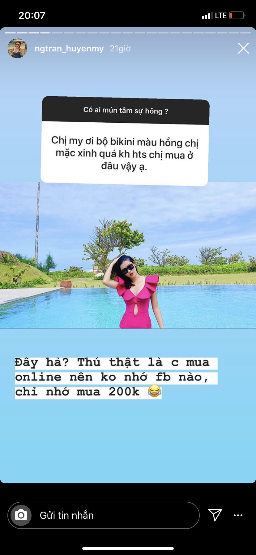 tin duoc khong, a hau rich kid huyen my van dien bikini chi 200 ngan dong - 1