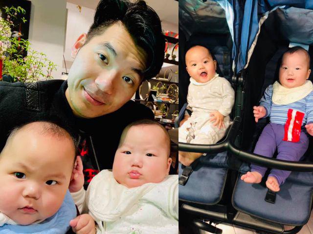 Ngắm cặp song sinh nhà Trương Nam Thành: Má bánh bao, giống bố như 3 giọt nước