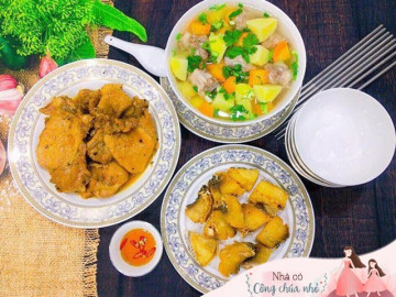 Ngắm mâm cơm con gái lớp 11 nấu, chị em ai nấy trầm trồ có con gái thật tuyệt!