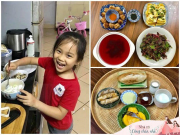 Con gái 6 tuổi tự vào bếp nấu ăn, pha nước gừng cho mẹ mỗi ngày, ai cũng trầm trồ