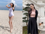 Bà bầu - Một thời đối thủ HH Tiểu Vy, sau sinh con với đại gia, ngọc nữ 9X lộ eo bánh mì