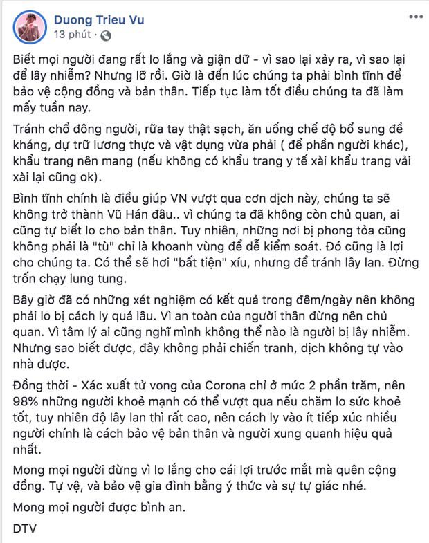 Trấn Thành và dàn sao Việt amp;#34;mất ăn mất ngủamp;#34;, trấn an người dân Hà Nội trước dịch COVID-19 - 6