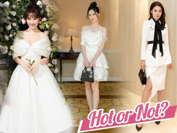 Cùng diện đầm trắng tinh khôi, Hari Won khoe ngực đầy, Jun Vũ - Jolie Nguyễn đọ sang chảnh