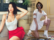 Thời trang - Bao năm mặc thiếu vải, Ngọc Trinh đột nhiên chọn áo corset kín đáo nhường Thuý Ngân gợi cảm
