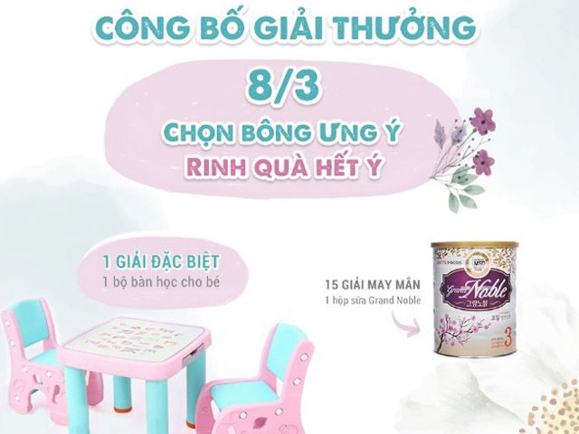Công bố kết quả chương trình game 8/3 “Chọn bông ưng ý - Rinh quà hết ý”