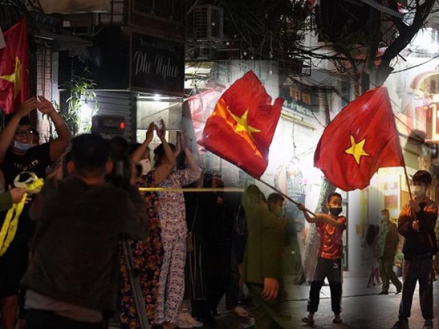 Phố Trúc Bạch hết cách ly COVID-19: Người lớn vỗ tay, trẻ nhỏ cầm cờ tung bay phấp phới