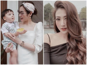 Làm mẹ - Á hậu Tú Anh khoe ảnh chồng thiếu gia chụp 2 mẹ con, quý tử "diễn sâu" hơn cả mẹ