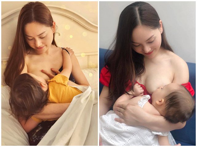 Diễn viên Lan Phương lộ ngực trần khi cho con gần 2 tuổi bú, dân mạng thi nhau nhận xét