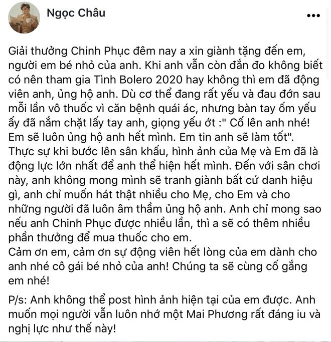 danh het tien thuong cho mai phuong chua benh, chia se cua mc ngoc chau gay xuc dong - 1