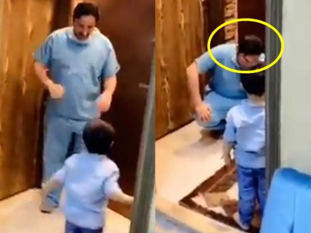 Không thể ôm con trai vì sợ lây COVID-19, bác sĩ ngồi sụp xuống ôm mặt khóc
