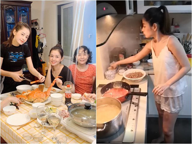 Mẹ ruột khoe Chi Pu và chị gái vào bếp, được khen Nhà 2 gái, hái ra tiền
