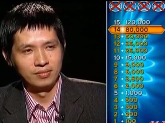 Người chơi Nguyễn Lê Anh được 80 triệu đồng khi tham gia Ai là triệu phú