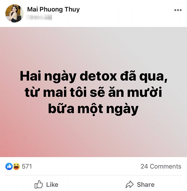 Mới detox được hai ngày, Mai Phương Thuý đã đòi ngày ăn mười bữa bù lại - 7