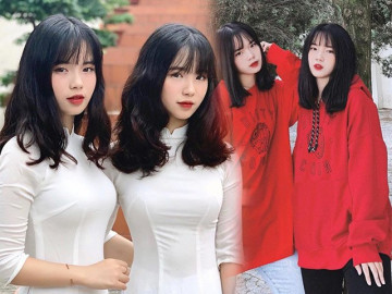 Cặp chị em sinh đôi mê ăn mặc đồng điệu, xinh đẹp như thiên thần