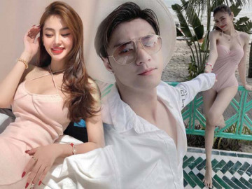 Khoe body bên người chồng vũ công, Linh Chi nhìn như không mặc gì vì bị trang phục hại