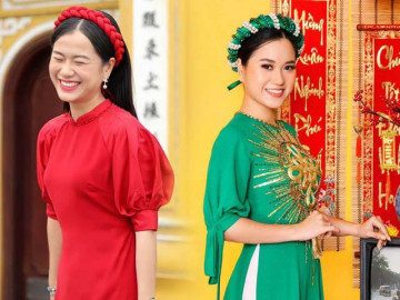 Ngắm Lâm Vỹ Dạ thả dáng với áo dài, chị em nào cũng thấy nôn nao mong Tết