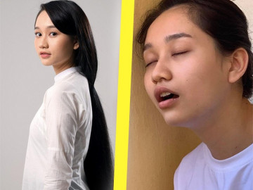 Hà Lan Mắt biếc khoe mặt mộc khác lạ khi đi học quân sự 