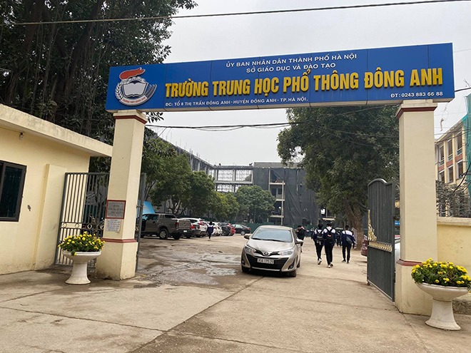Trường THPT Đông Anh, nơi 3 học sinh gặp nạn trong khi đi tàu lượn ở Phú Thọ theo học.