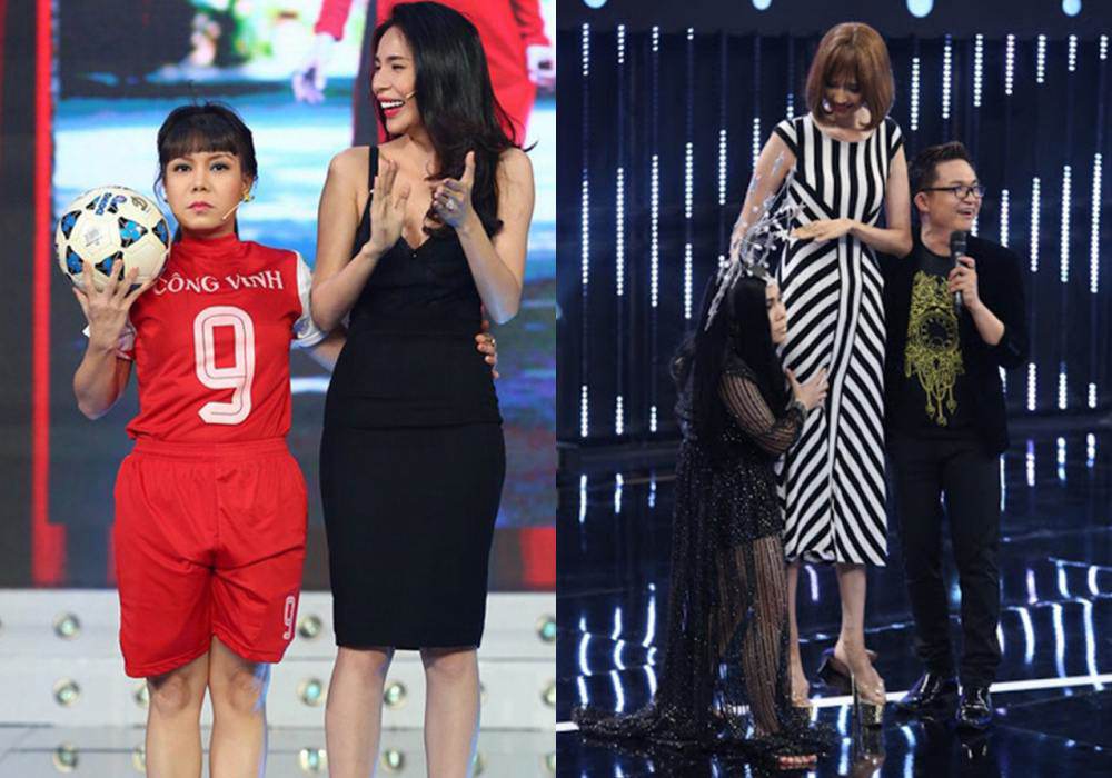 Cười nghiêng ngả khi nhìn sao Việt đứng cạnh amp;#34;người khổng lồamp;#34; - 4