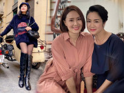 Trời lạnh buốt, mẹ Hồng Diễm vẫn chuộng mặc giấu quần khoe chân, sành điệu vượt mặt con gái thiên kim 